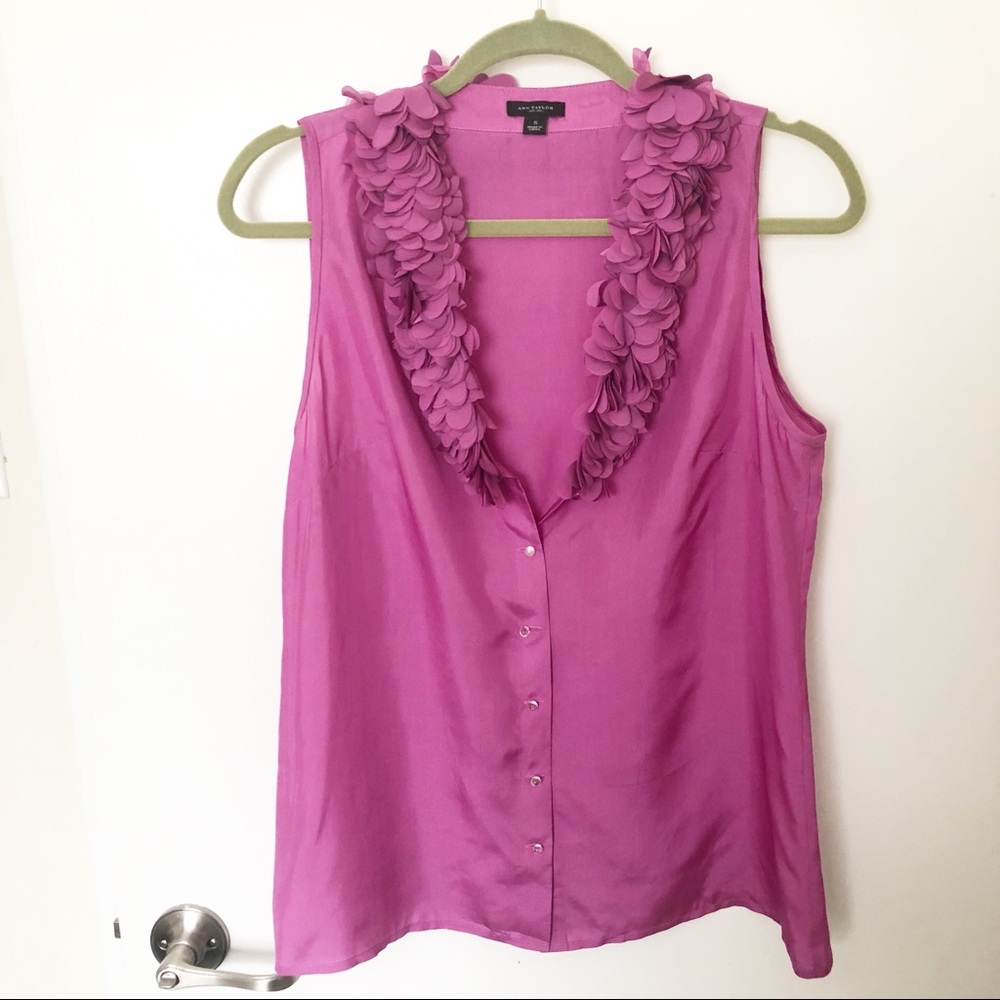 Ann Taylor sleeveless Petal neck top